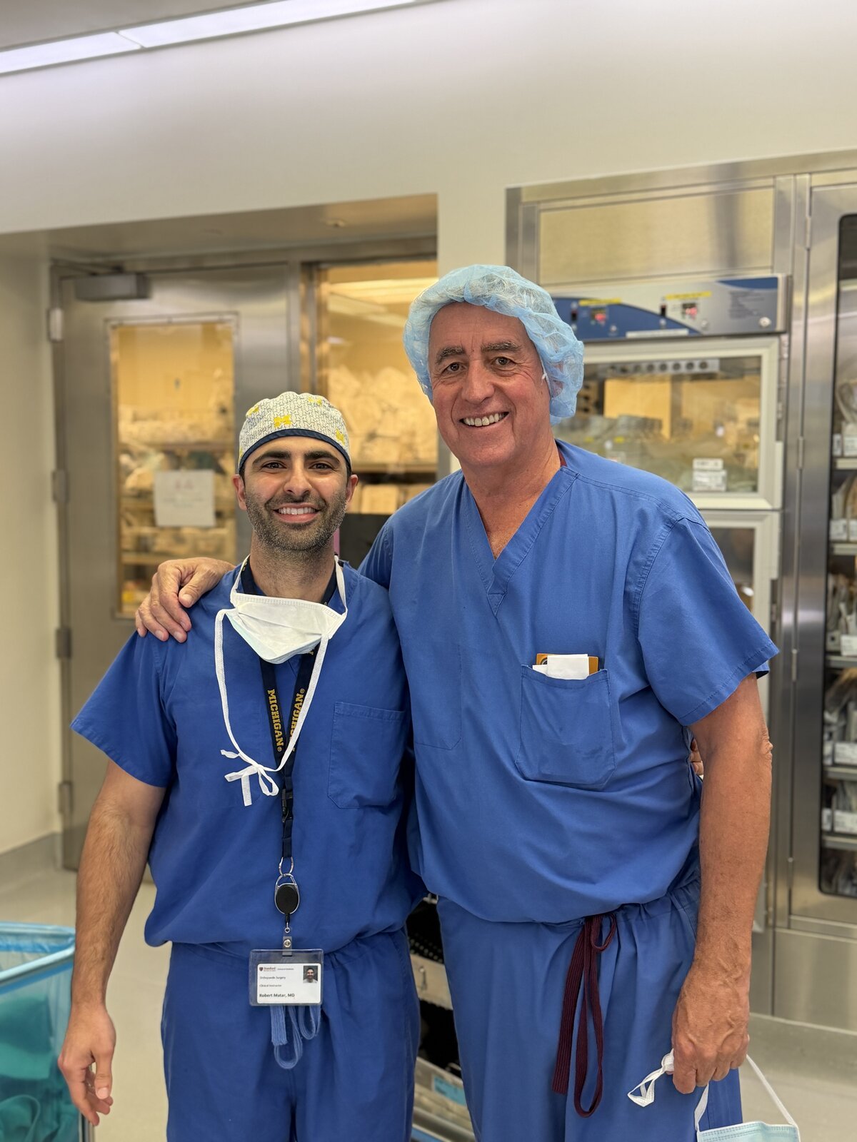 Dr. Matar with a mentor in the operating suite at Stanford