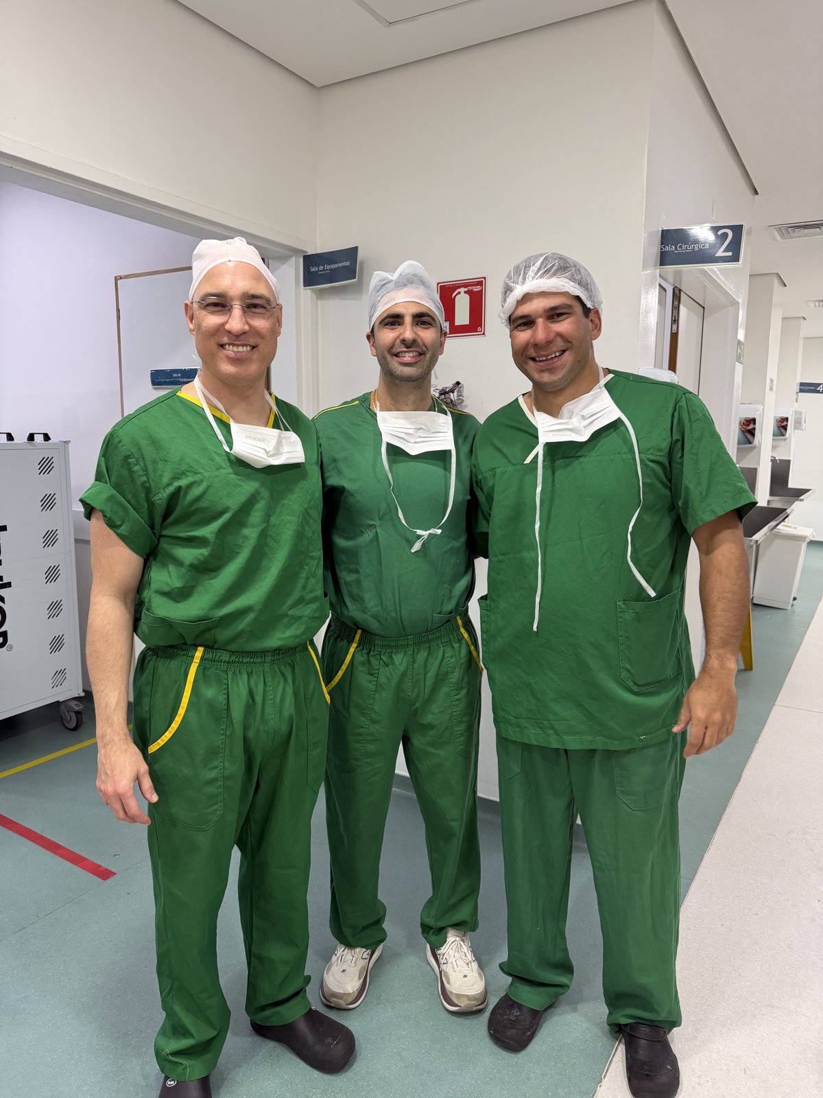 Dr. Matar with Brazilian orthopaedic surgeons in the operating suite in São Paulo